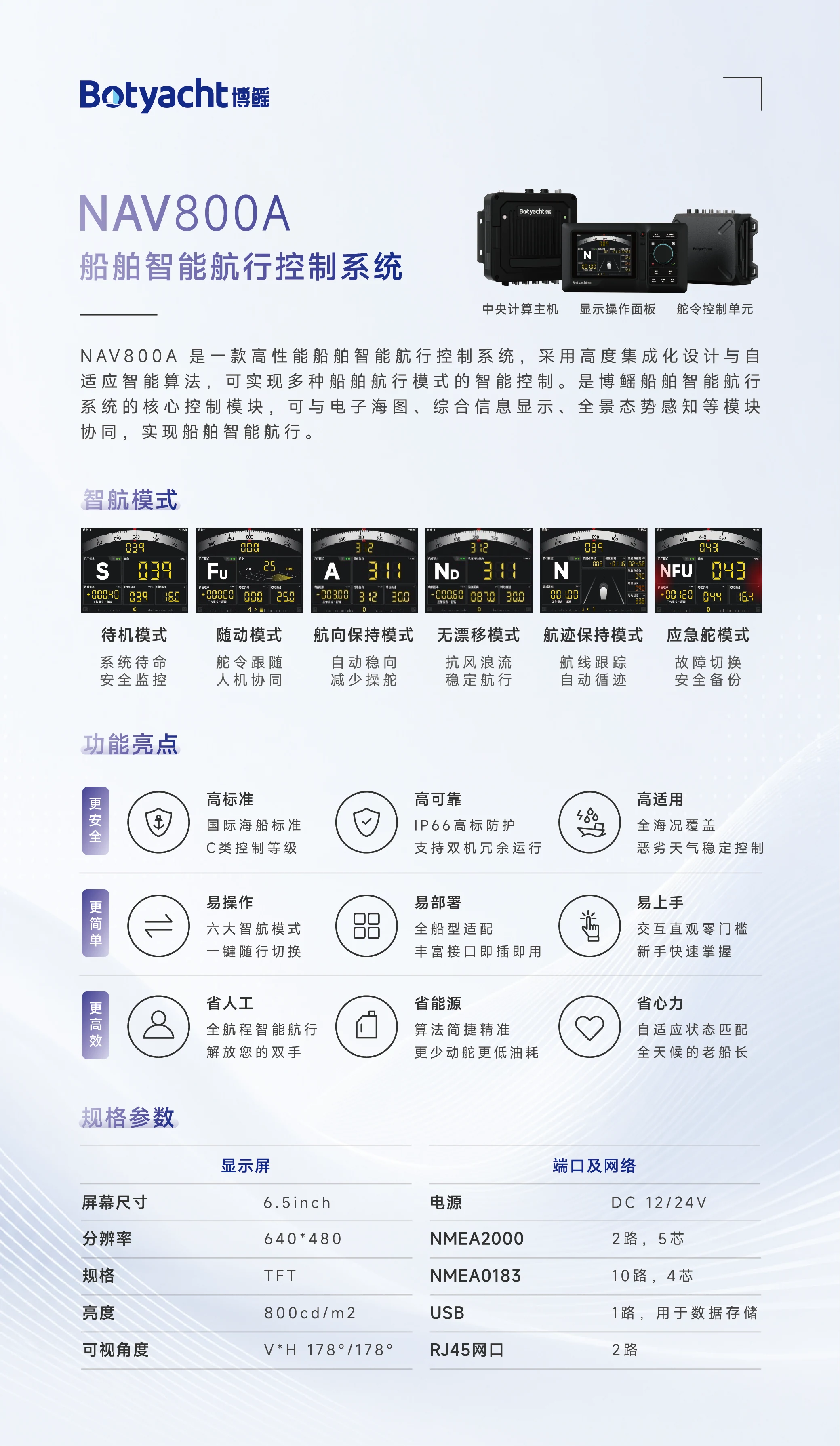 NAV800A 船舶智能航行控制系统产品功能介绍